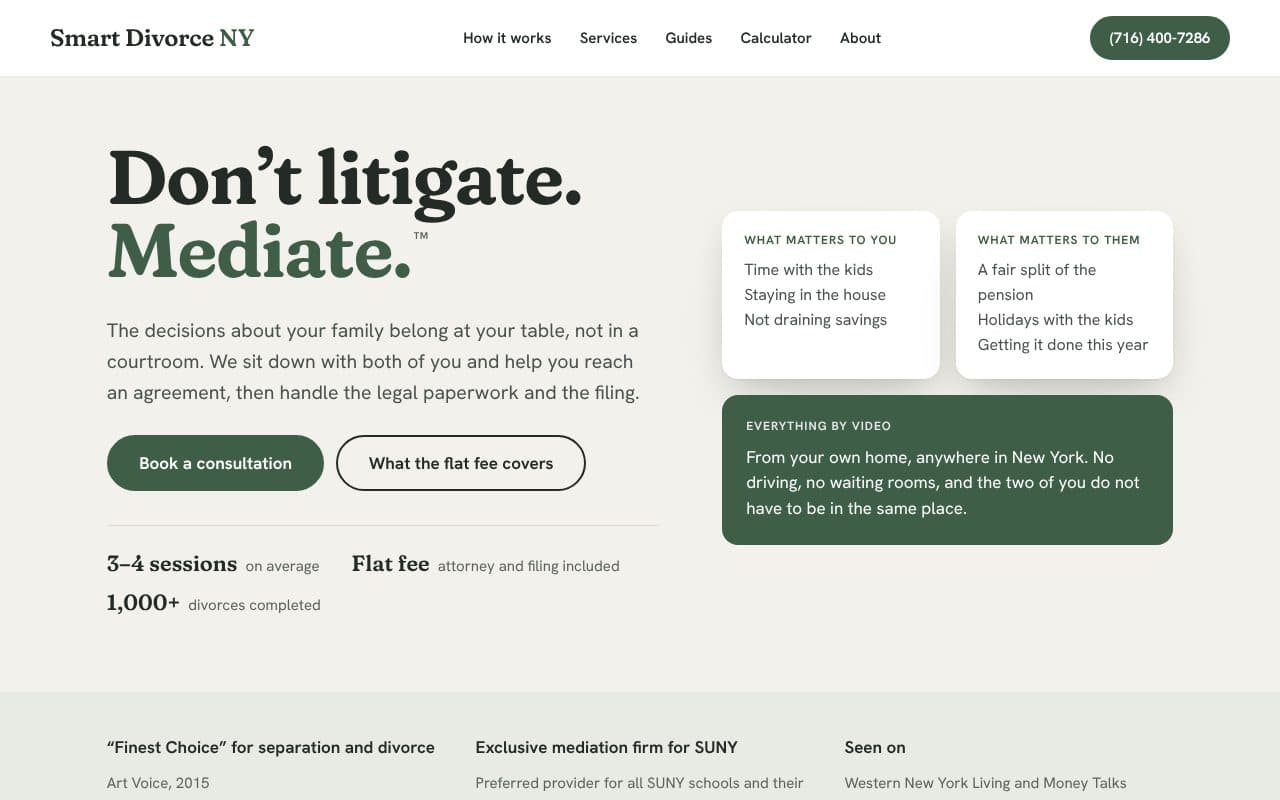 Smart Divorce NY home page